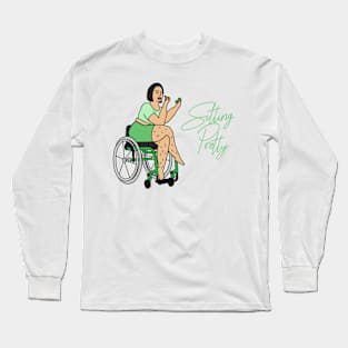 Sitting Pretty in Green 4 Long Sleeve T-Shirt